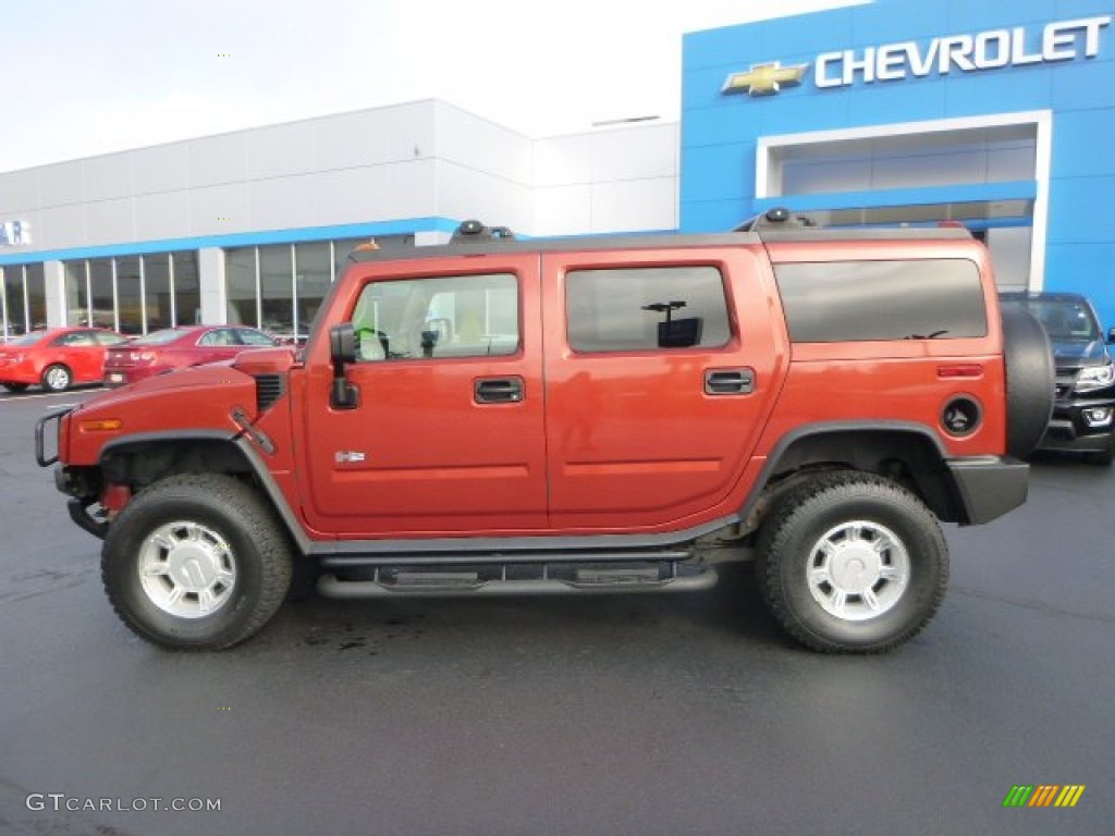 2003 H2 SUV - Sunset Orange Metallic / Wheat photo #2
