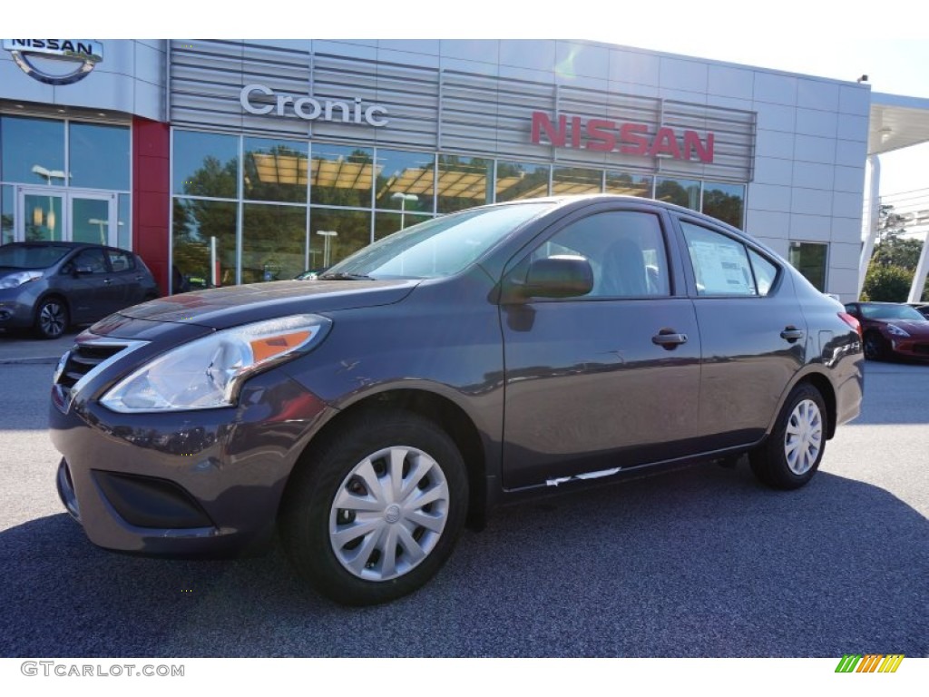 2015 Versa 1.6 S Plus Sedan - Amethyst Gray / Charcoal photo #1