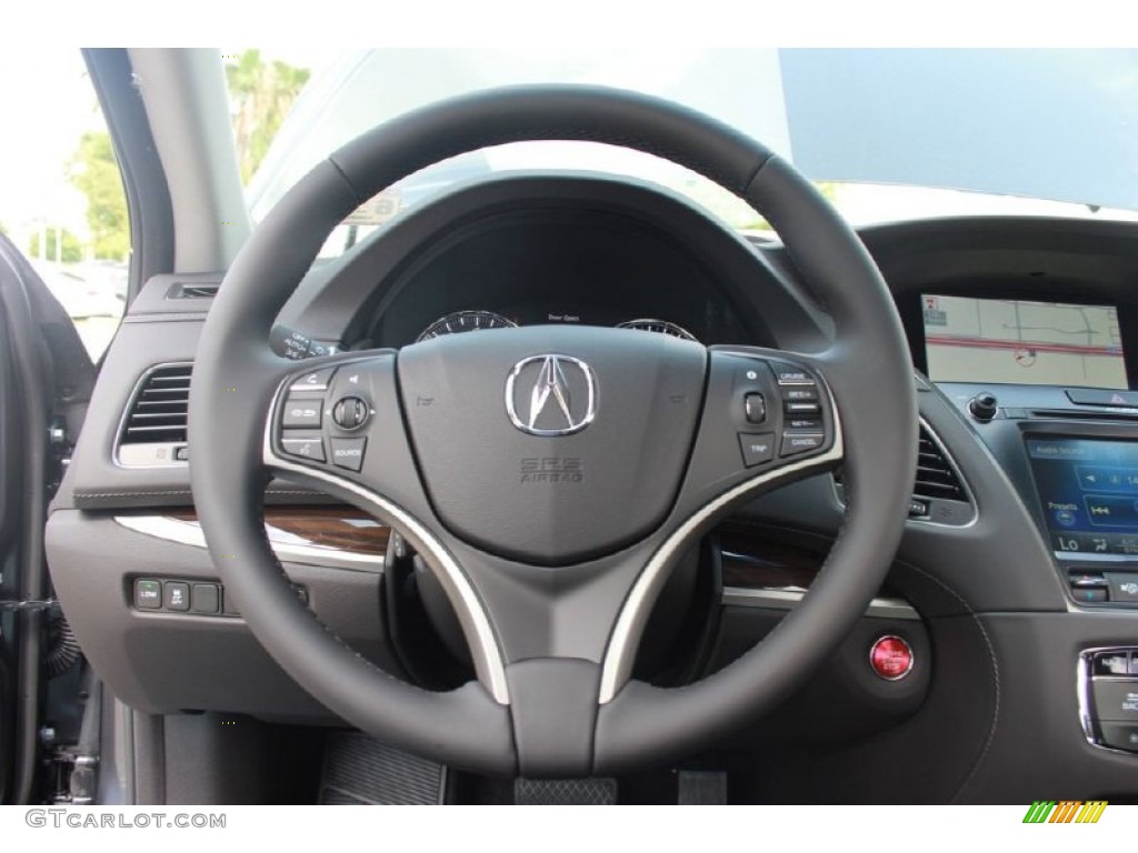 2015 Acura RLX Technology Ebony Steering Wheel Photo #97839384