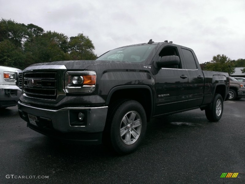 2015 Sierra 1500 SLE Double Cab 4x4 - Iridium Metallic / Jet Black photo #1