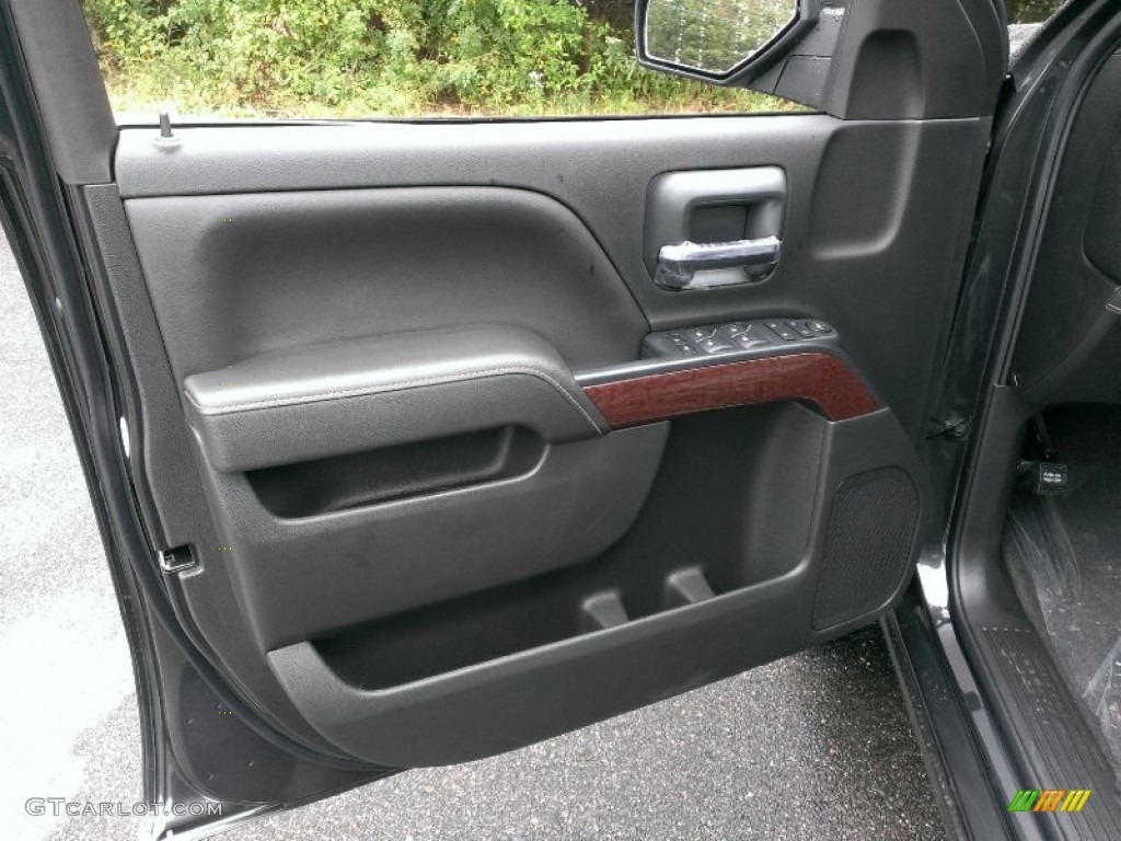 2015 GMC Sierra 1500 SLE Double Cab 4x4 Jet Black Door Panel Photo #97843710