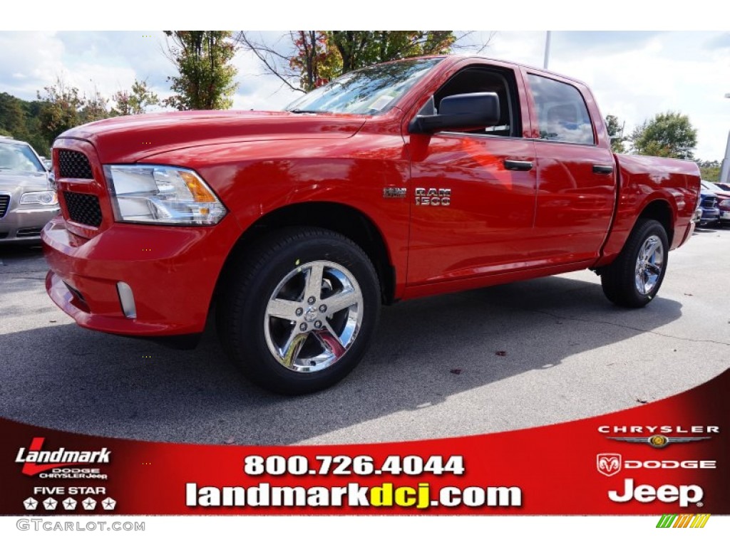 2014 1500 Express Crew Cab - Flame Red / Black/Diesel Gray photo #1