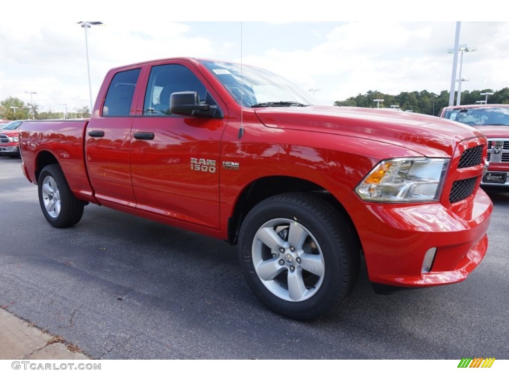 2014 1500 Express Quad Cab - Flame Red / Black/Diesel Gray photo #4