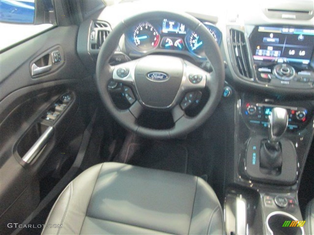 2014 Escape Titanium 1.6L EcoBoost - Deep Impact Blue / Charcoal Black photo #12