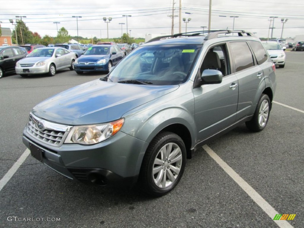 2011 Forester 2.5 X Premium - Sage Green Metallic / Platinum photo #2