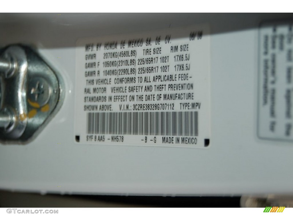 2008 CR-V LX - Taffeta White / Gray photo #33