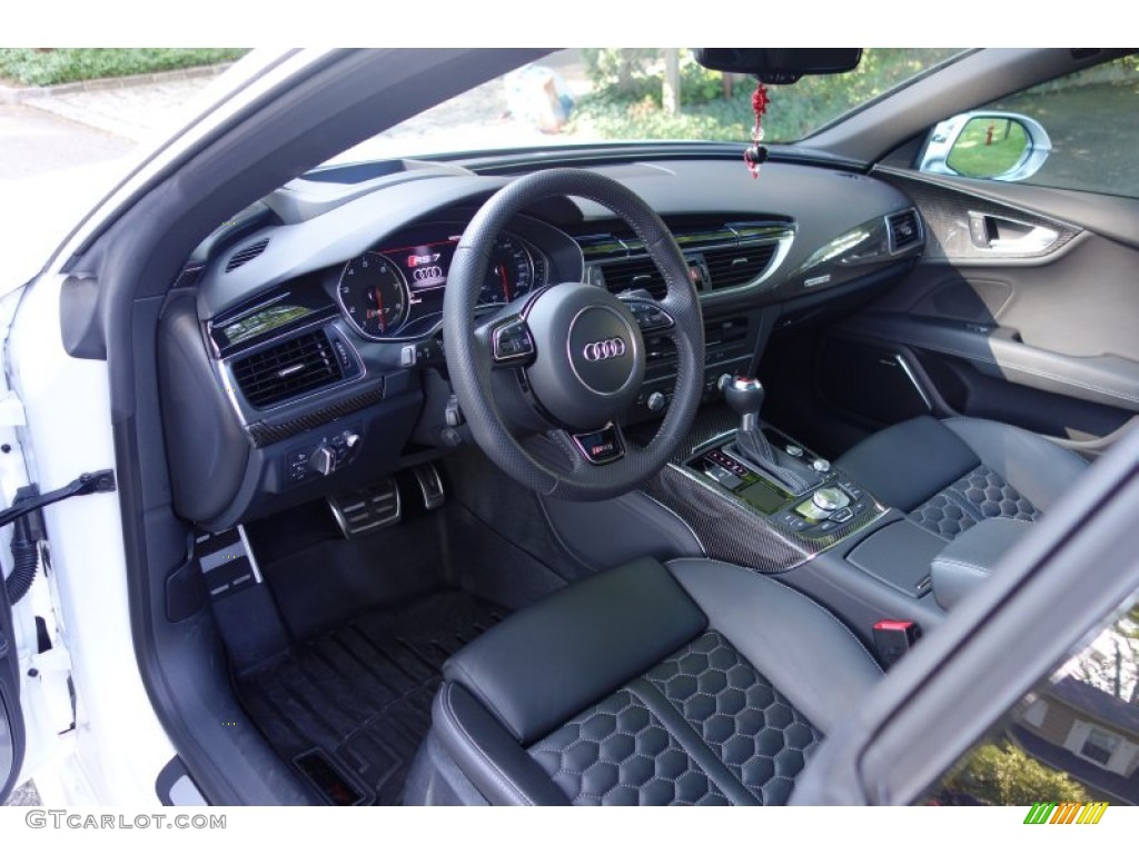 Black Valcona Leather w/Honeycomb Stitching Interior 2014 Audi RS 7 4.0 TFSI quattro Photo #97851651