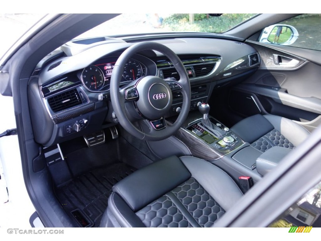 Black Valcona Leather w/Honeycomb Stitching Interior 2014 Audi RS 7 4.0 TFSI quattro Photo #97851687