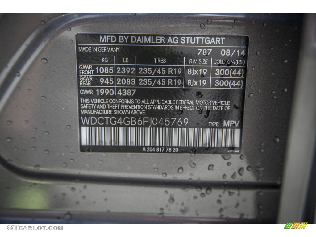 2015 GLA Color Code 787 for Mountain Grey Metallic Photo #97855635