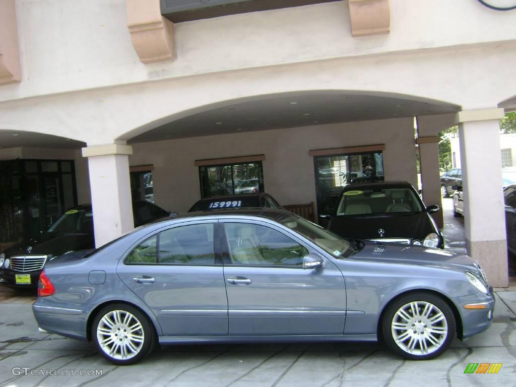 2007 E 350 Sedan - Platinum Blue Metallic / Cashmere photo #2