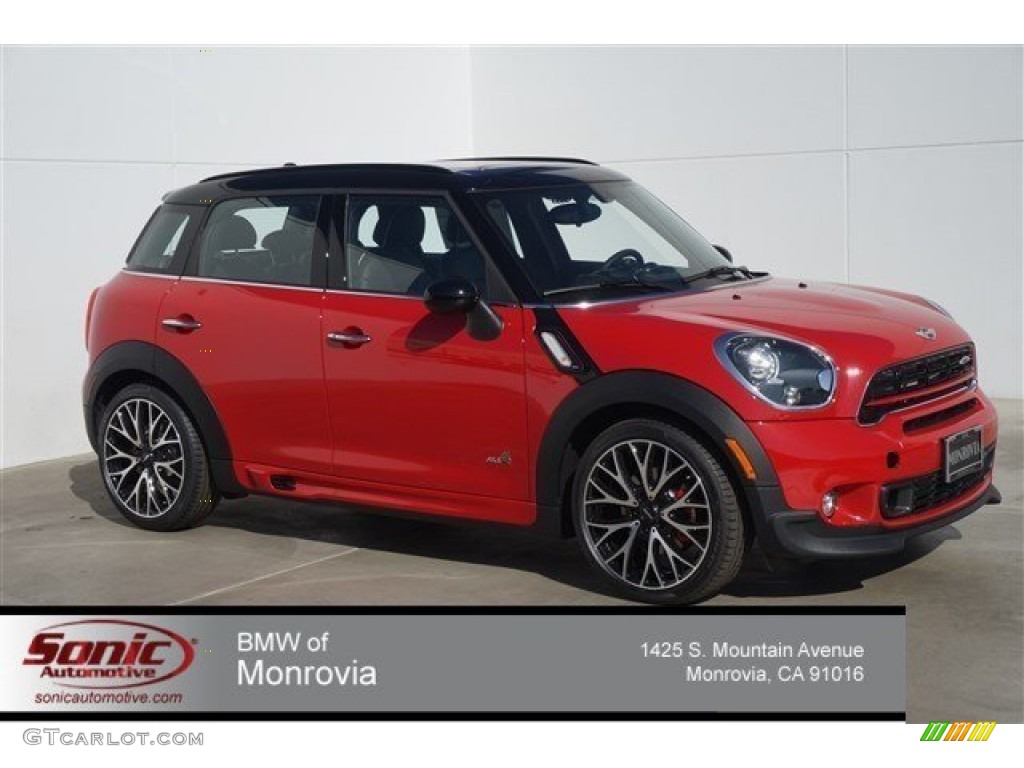 2015 Countryman John Cooper Works All4 - Chili Red / Lounge Carbon Black Leather photo #1