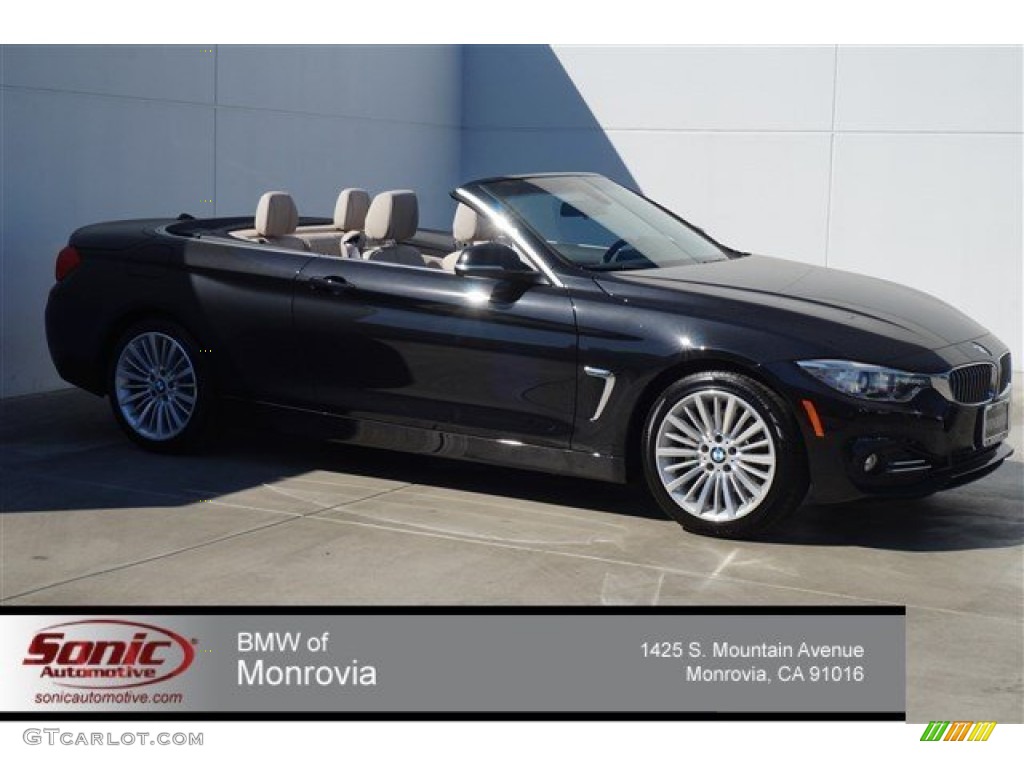 2015 4 Series 428i xDrive Convertible - Jet Black / Oyster/Black w/Dark Oyster Accents photo #1