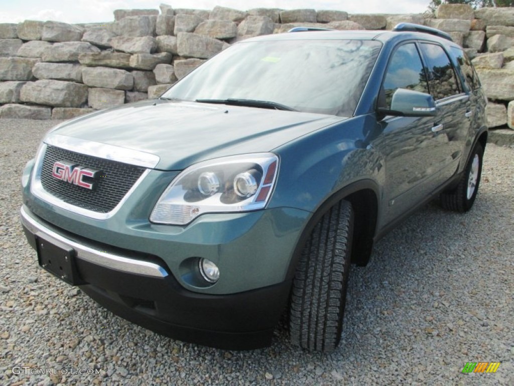 2009 Acadia SLT AWD - Silver Green Metallic / Ebony photo #2