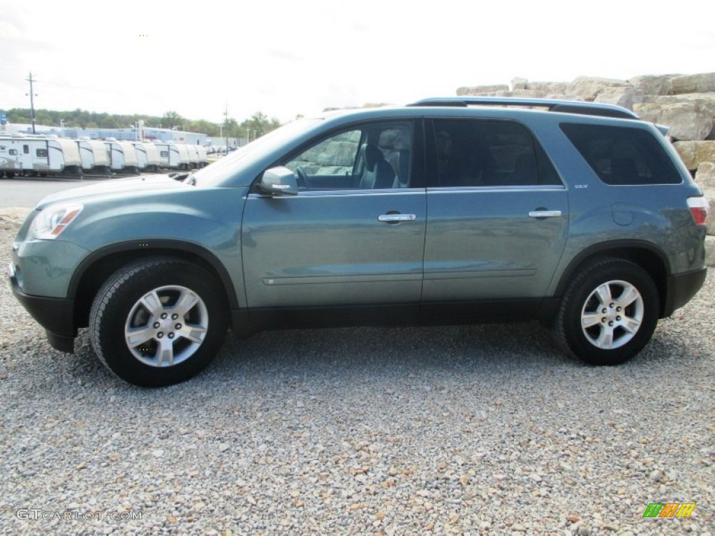 2009 Acadia SLT AWD - Silver Green Metallic / Ebony photo #3