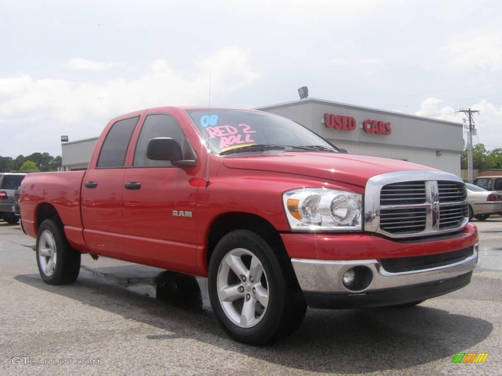 2008 Ram 1500 Big Horn Edition Quad Cab - Flame Red / Medium Slate Gray photo #1