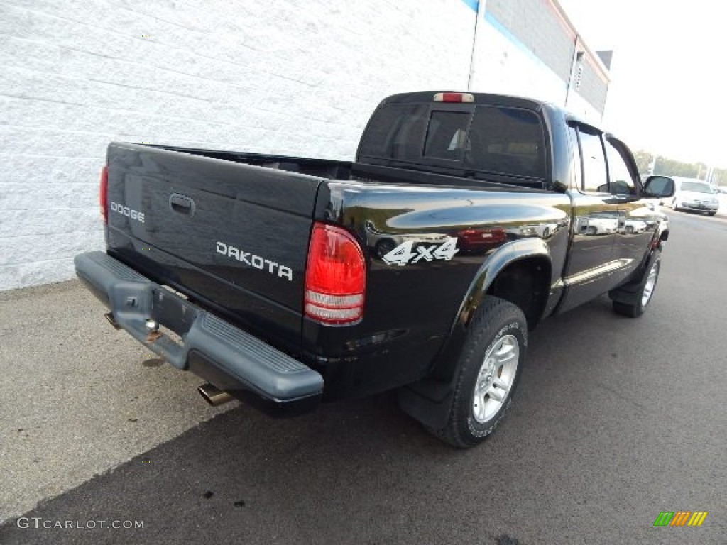 2003 Dakota Sport Quad Cab 4x4 - Black / Dark Slate Gray photo #9