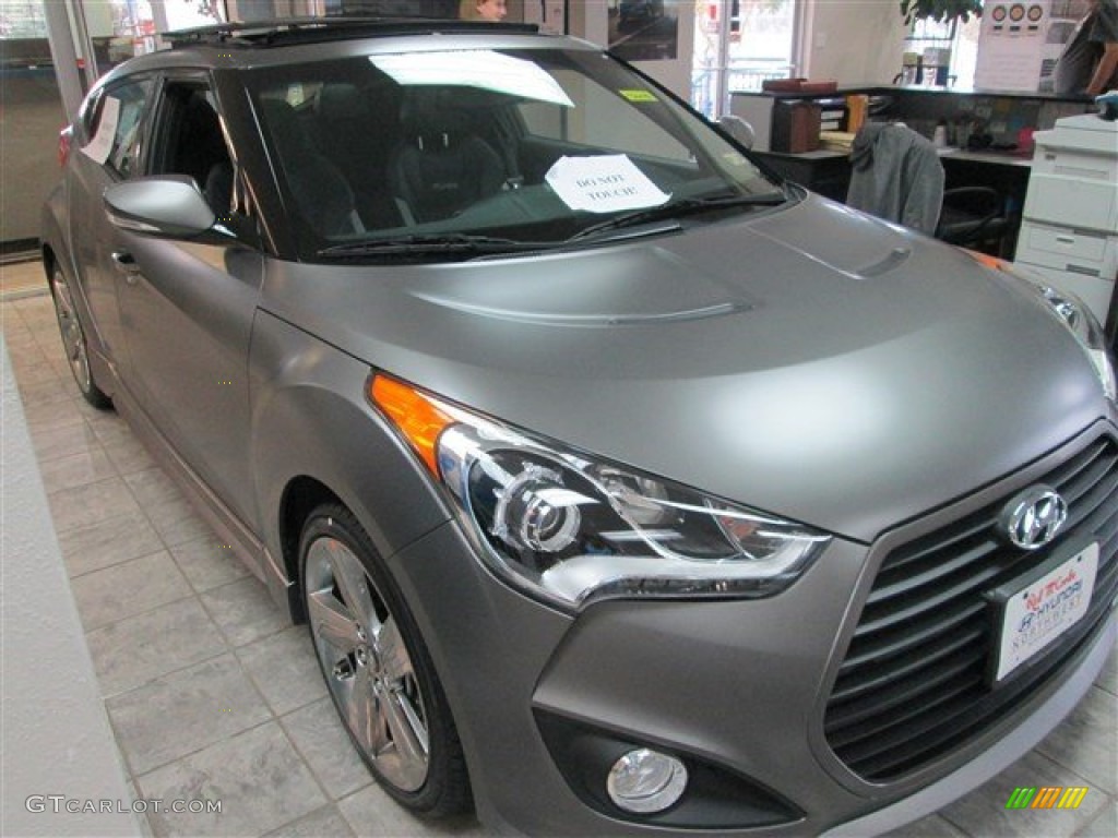 2015 Veloster Turbo - Matte Gray / Black photo #1