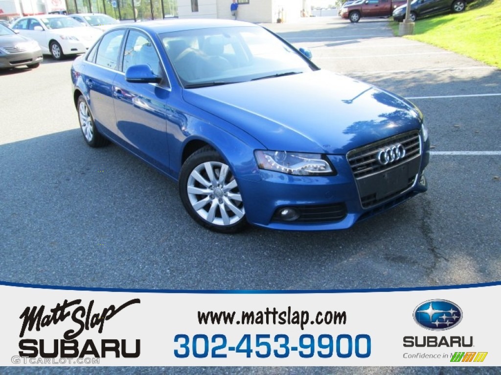 2009 A4 2.0T Premium quattro Sedan - Aruba Blue Pearl Effect / Light Grey photo #1