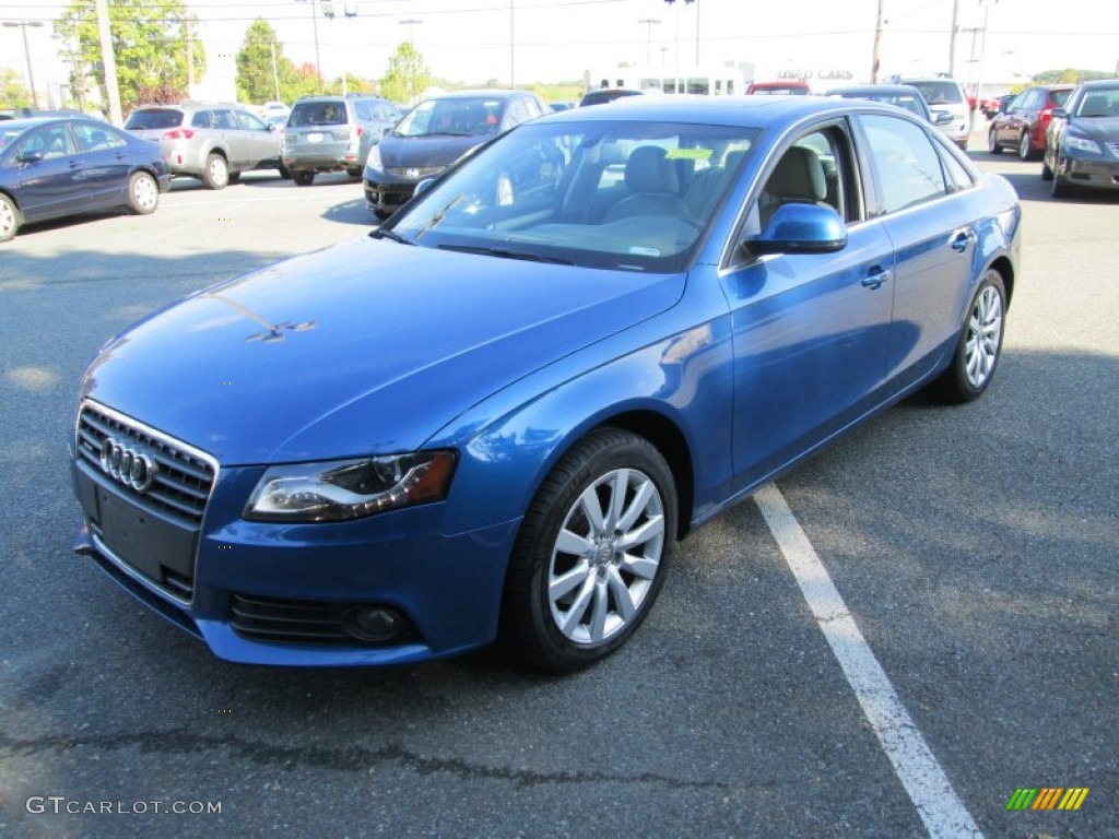 2009 A4 2.0T Premium quattro Sedan - Aruba Blue Pearl Effect / Light Grey photo #2