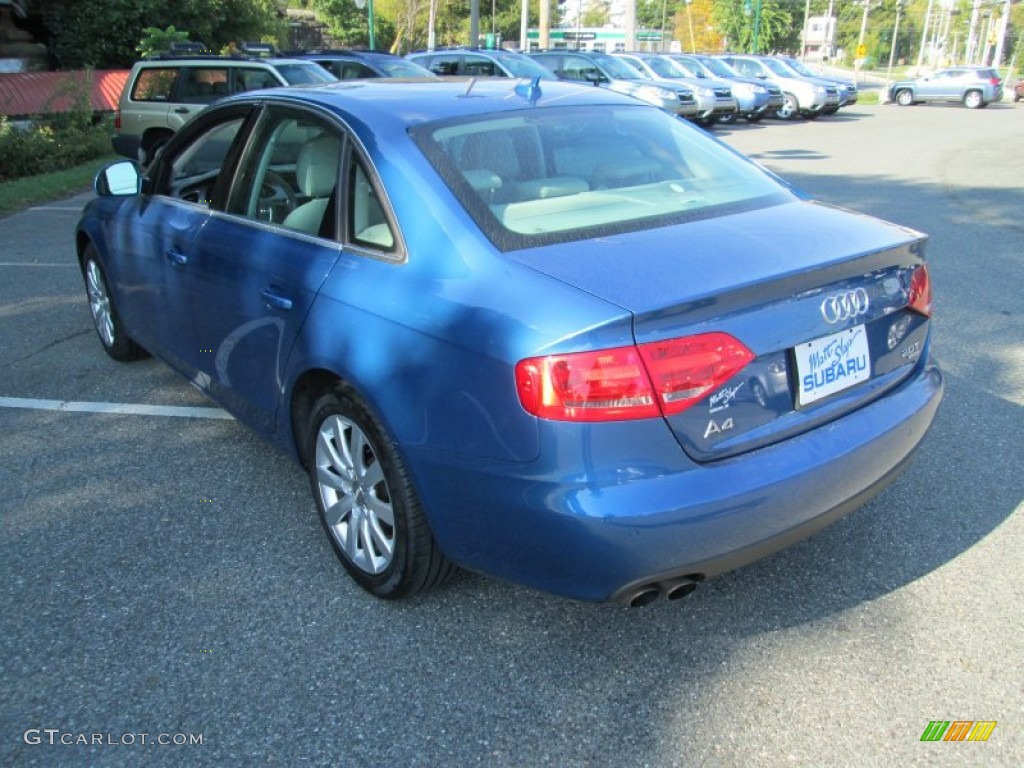 2009 A4 2.0T Premium quattro Sedan - Aruba Blue Pearl Effect / Light Grey photo #8