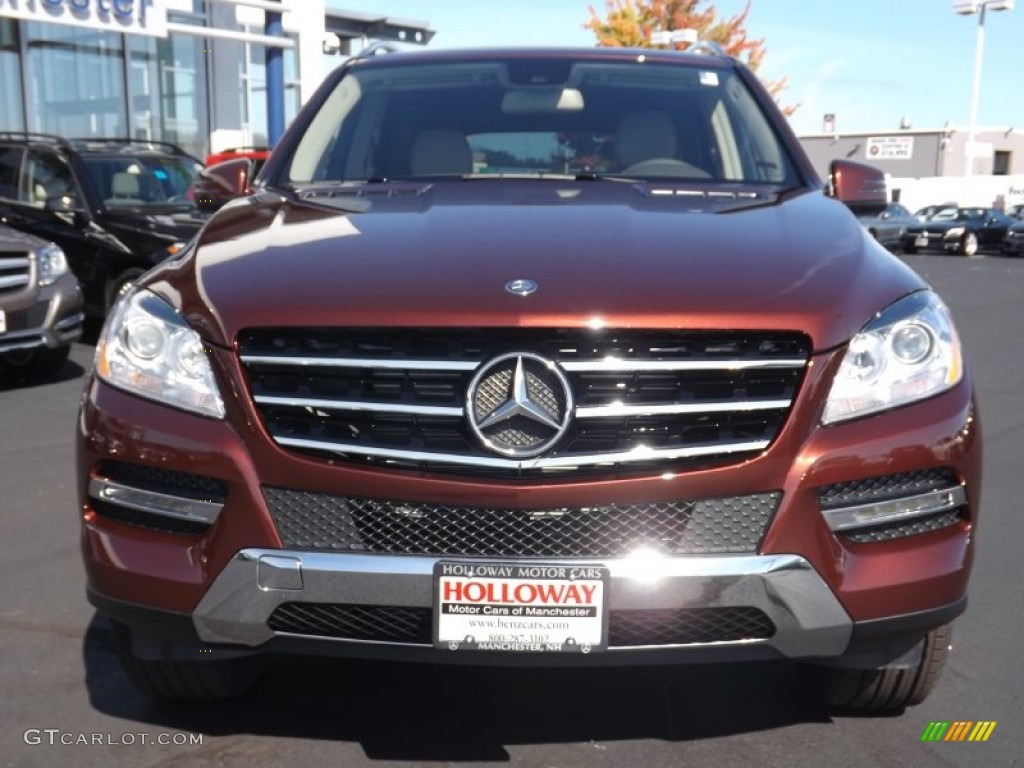 2015 ML 350 4Matic - Cinnabar Red Metallic / Almond Beige/Mocha photo #2