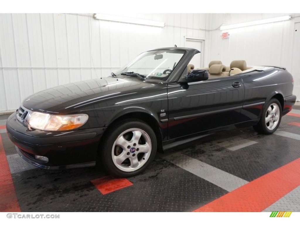 2001 9-3 SE Convertible - Black / Warm Beige photo #2