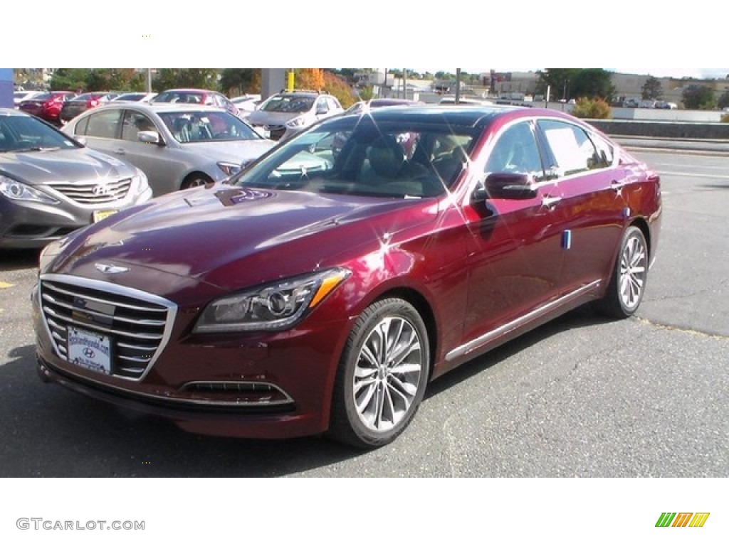 2015 Genesis 3.8 Sedan - Pamplona Red / Beige photo #1