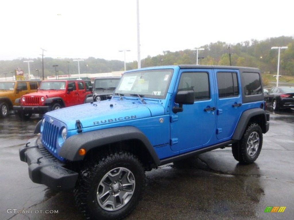 Hydro Blue Pearl 2015 Jeep Wrangler Unlimited Rubicon 4x4 Exterior Photo #97917805