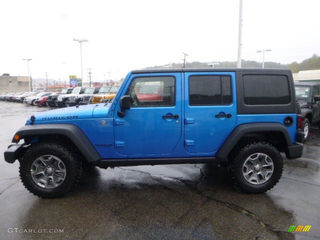 Hydro Blue Pearl 2015 Jeep Wrangler Unlimited Rubicon 4x4 Exterior Photo #97917829