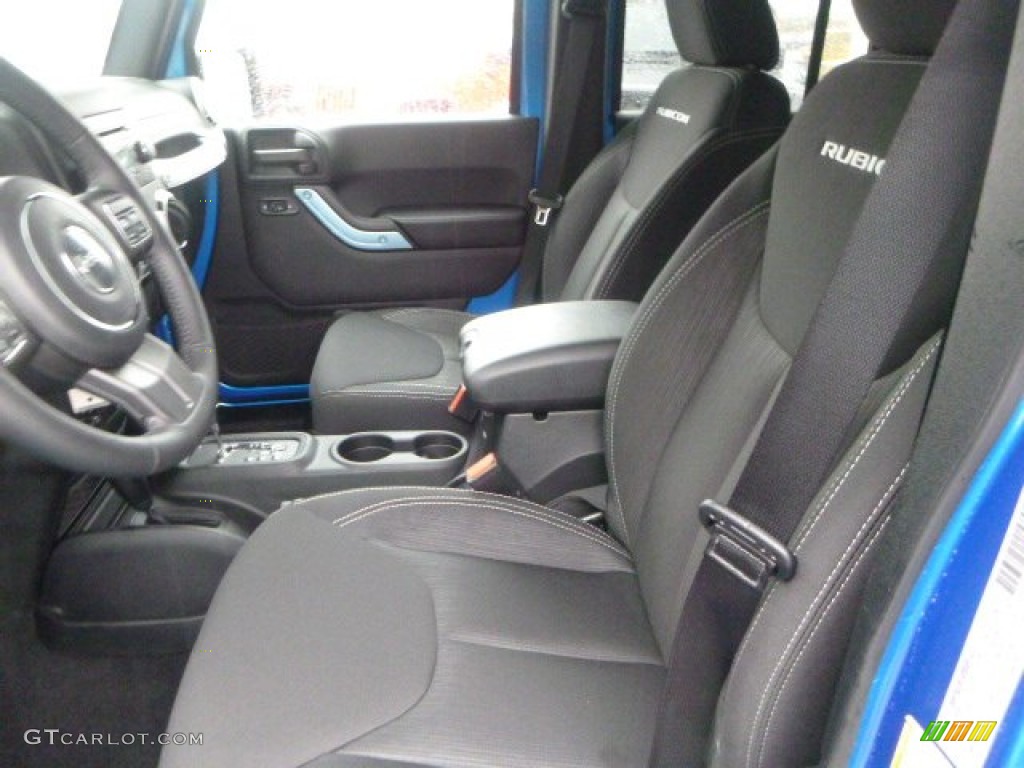 Black Interior 2015 Jeep Wrangler Unlimited Rubicon 4x4 Photo #97918074