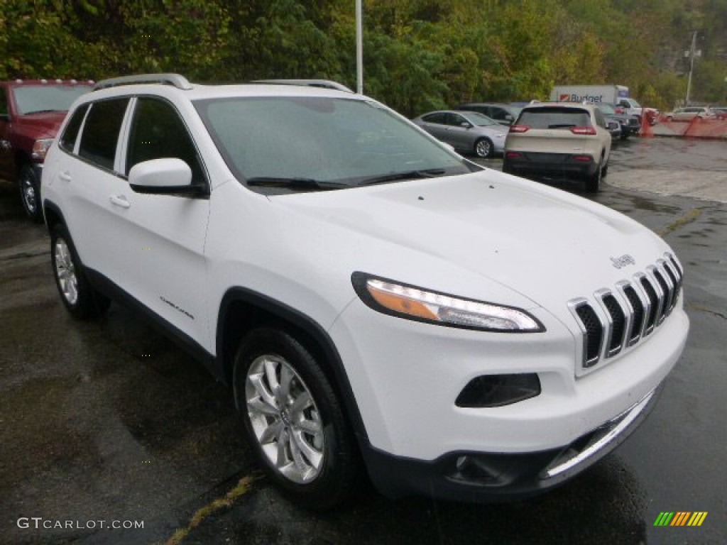 2015 Cherokee Limited 4x4 - Bright White / Indigo Blue/Brown photo #7