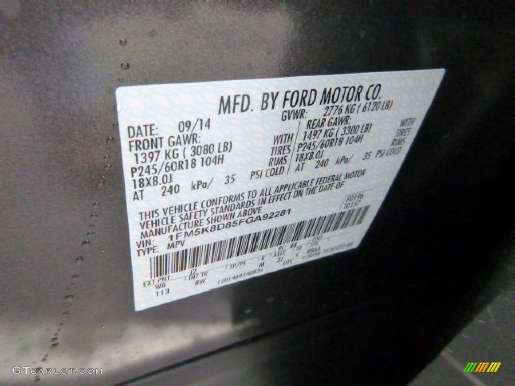 2015 Explorer XLT 4WD - Magnetic / Charcoal Black photo #13