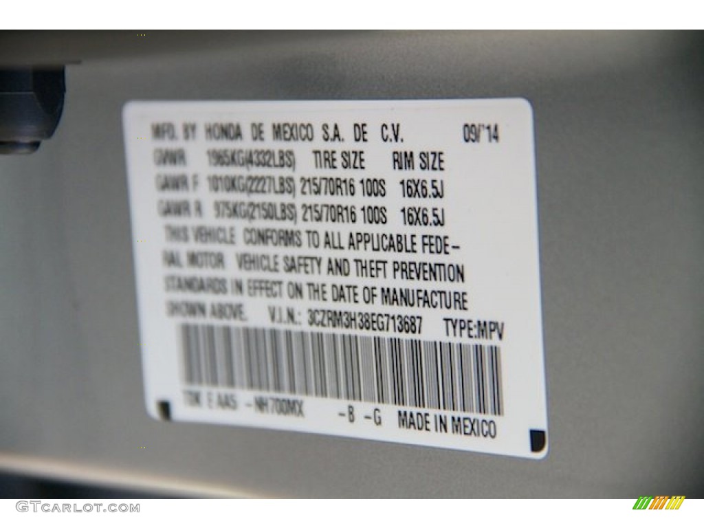 2014 CR-V LX - Alabaster Silver Metallic / Gray photo #21