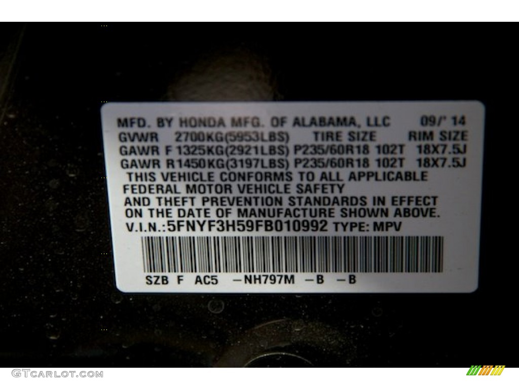 2015 Pilot EX-L - Modern Steel Metallic / Gray photo #24