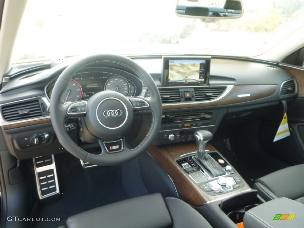 Black Valcona Interior 2015 Audi S6 4.0 TFSI quattro Sedan Photo #97947932
