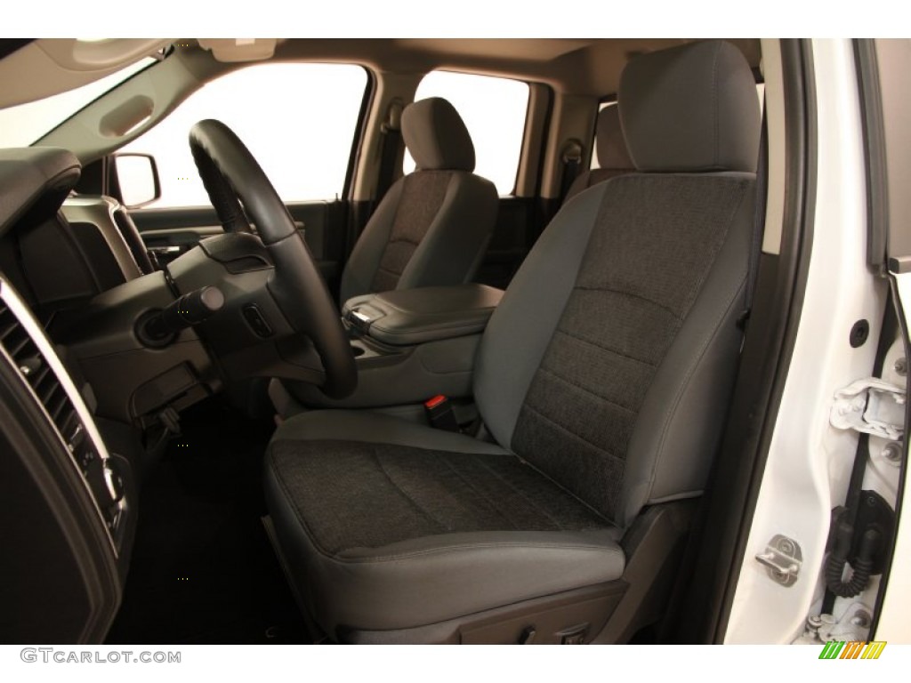2014 1500 SLT Quad Cab 4x4 - Bright White / Black/Diesel Gray photo #5