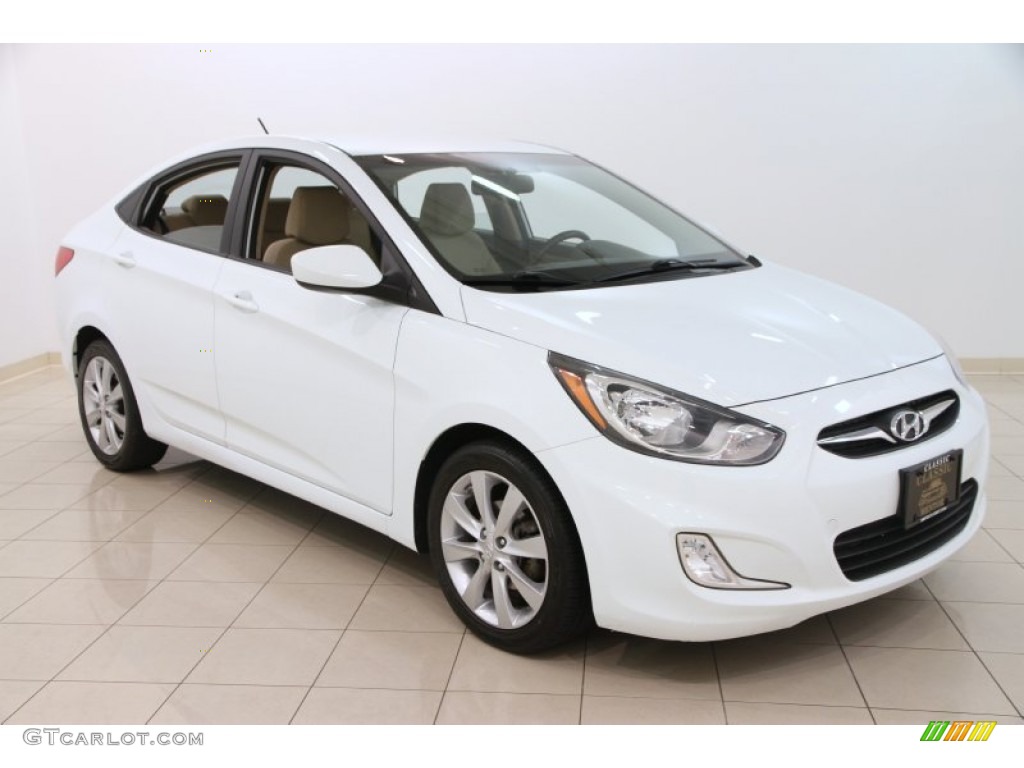 2012 Accent GLS 4 Door - Century White / Beige photo #1