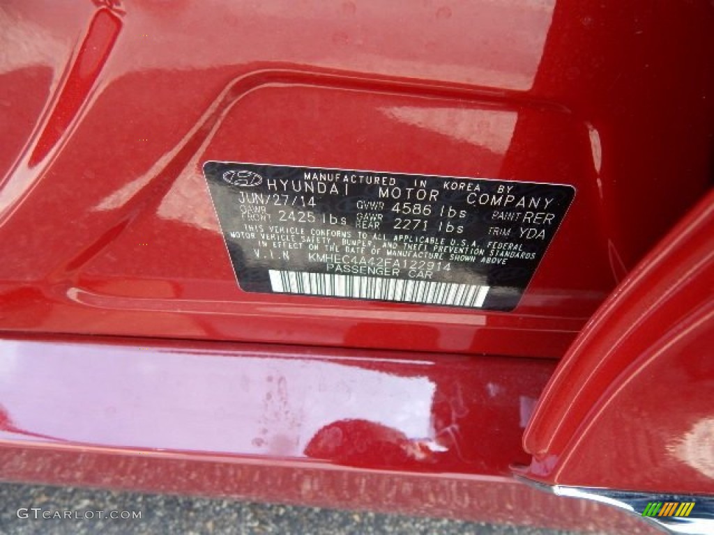 2015 Sonata Hybrid Color Code RER for Venetian Red Pearl Photo #97954502
