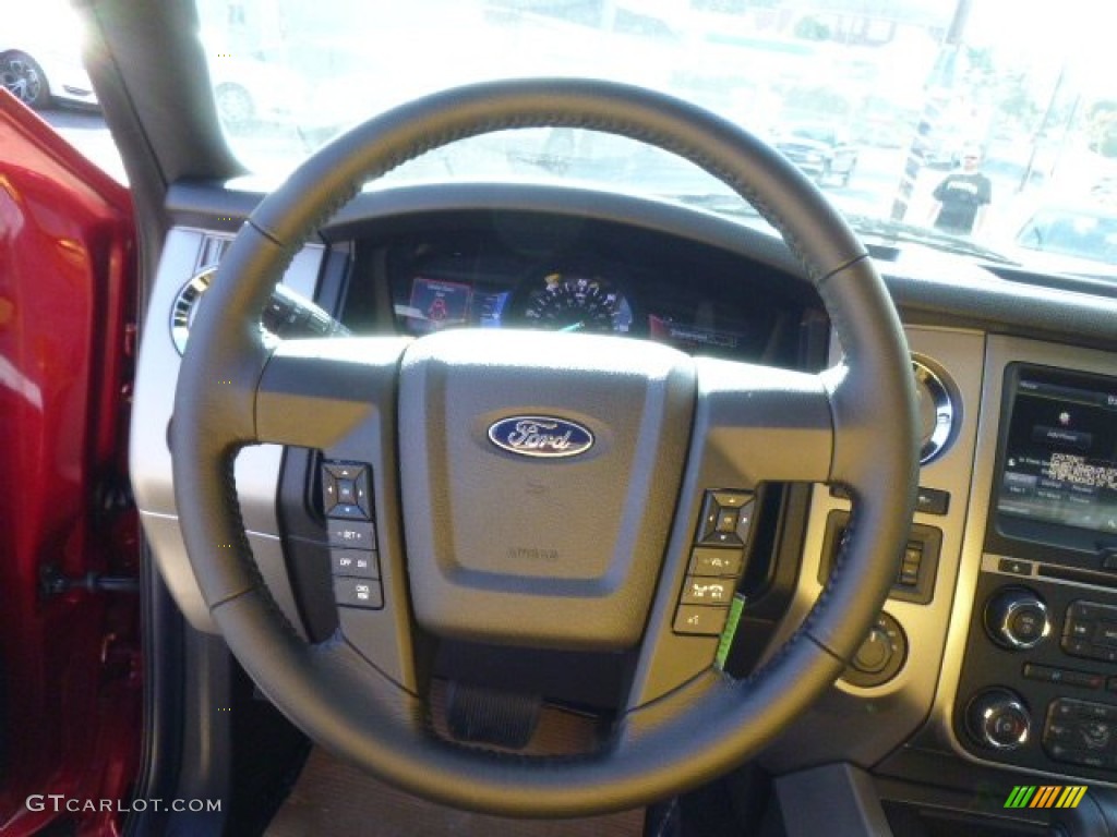 2015 Ford Expedition XLT 4x4 Ebony Steering Wheel Photo #97962968