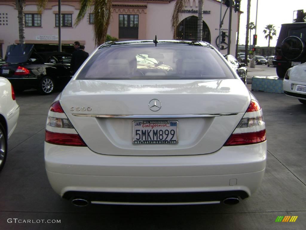 2007 S 550 Sedan - designo Mystic White / designo Porcelain Beige photo #3