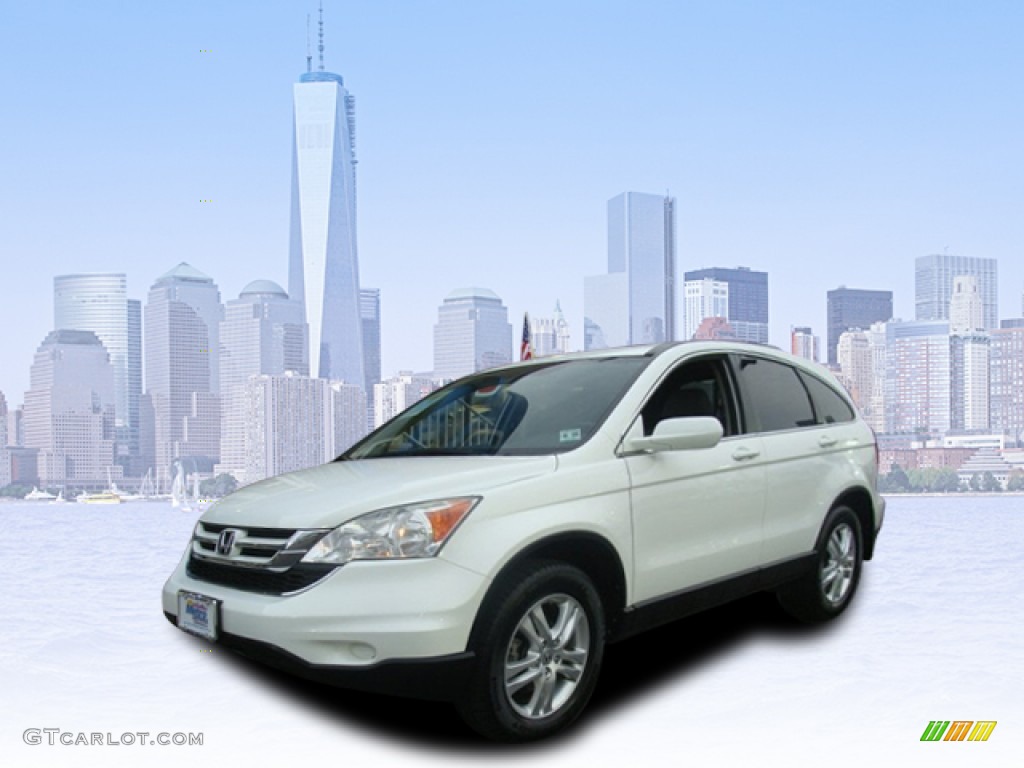 2010 CR-V EX-L AWD - Taffeta White / Gray photo #1