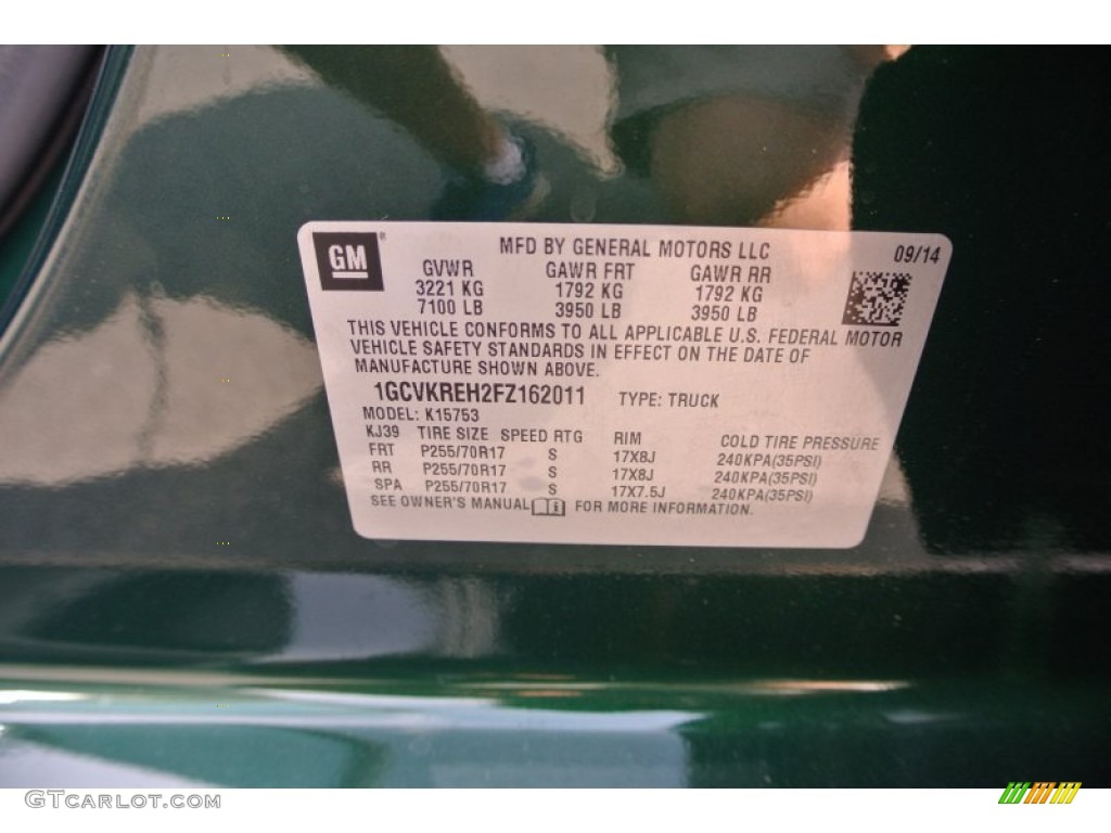 2015 Silverado 1500 LT Double Cab 4x4 - Rainforest Green Metallic / Jet Black photo #7