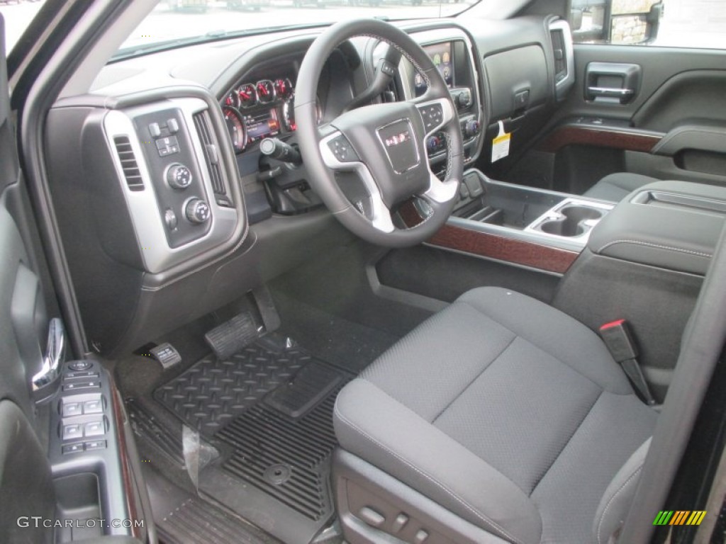 Jet Black Interior 2015 GMC Sierra 1500 SLE Crew Cab 4x4 Photo #97974034