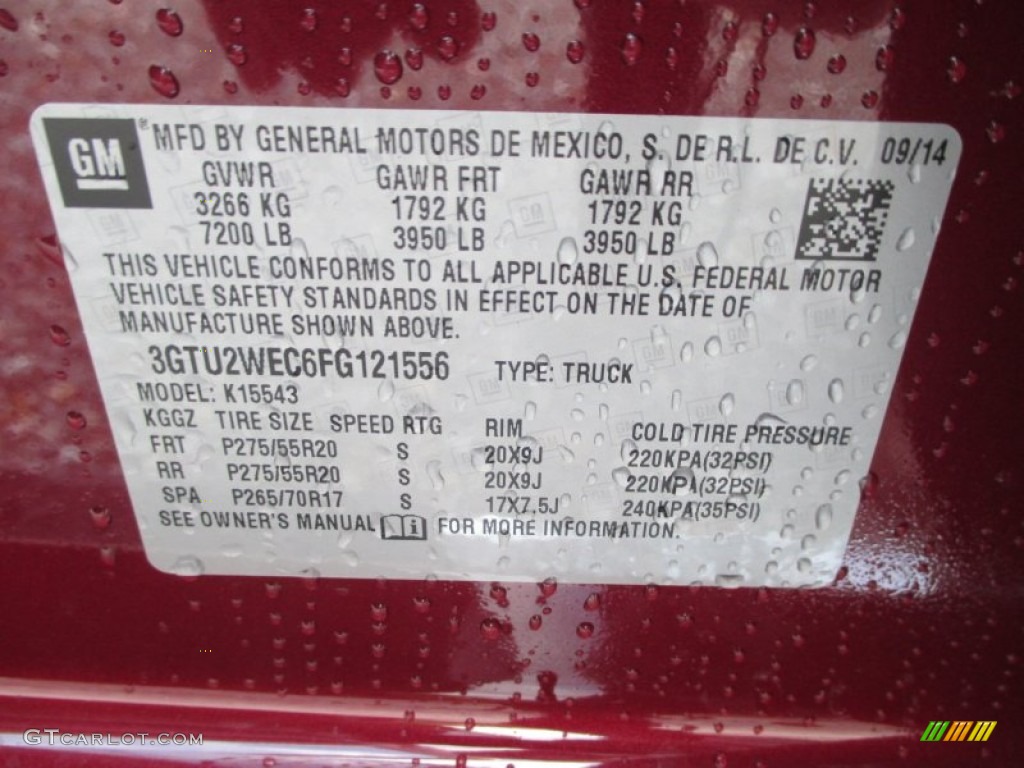 2015 GMC Sierra 1500 Denali Crew Cab 4x4 Info Tag Photos