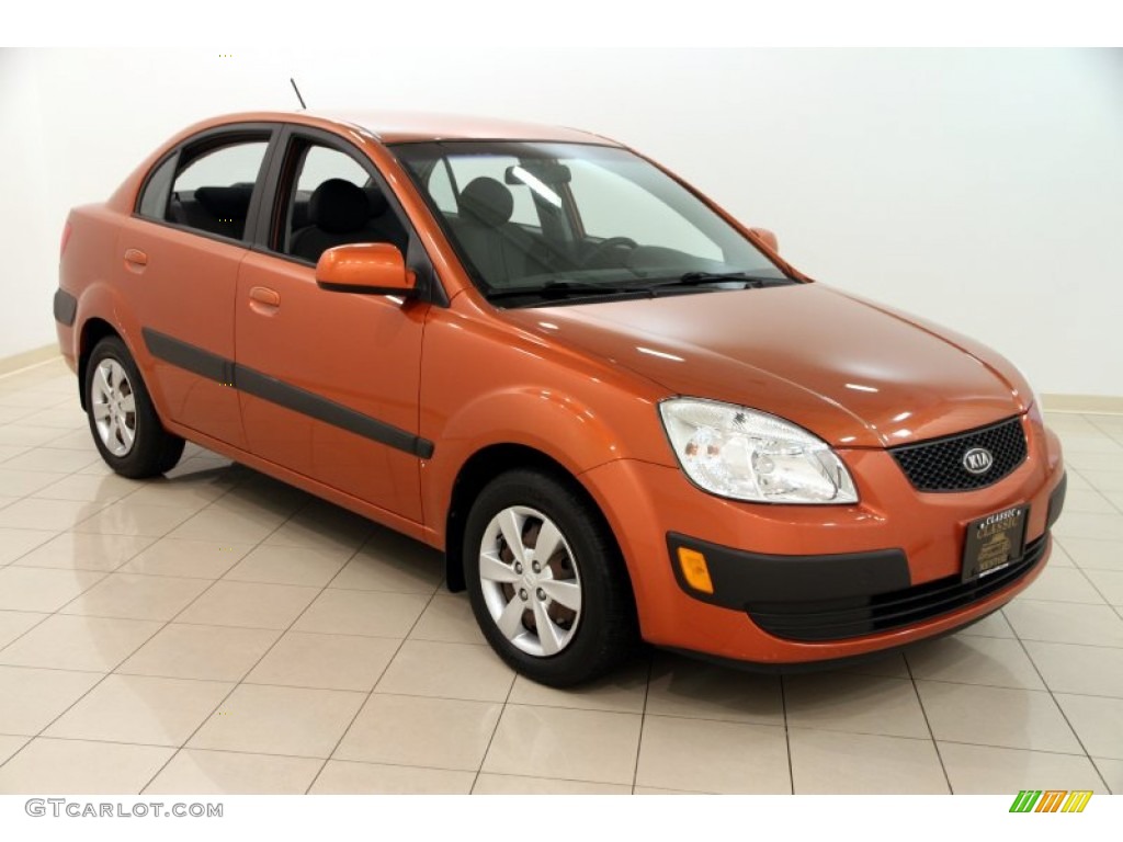 2009 Rio LX Sedan - Sunset Orange / Gray photo #1