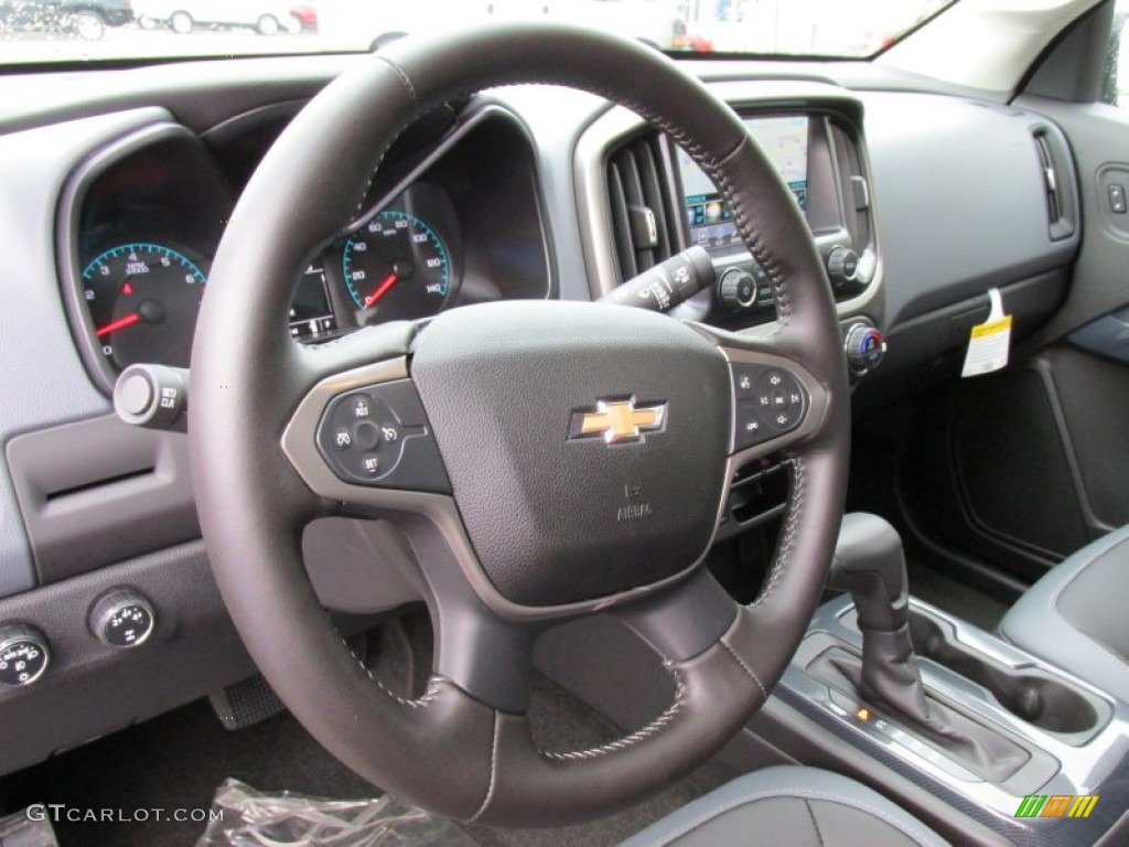 2015 Chevrolet Colorado Z71 Crew Cab 4WD Jet Black Steering Wheel Photo #97991863