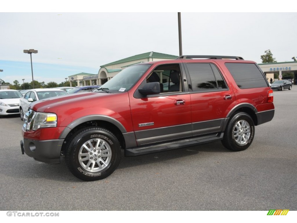 2007 Expedition XLT - Redfire Metallic / Charcoal Black photo #6