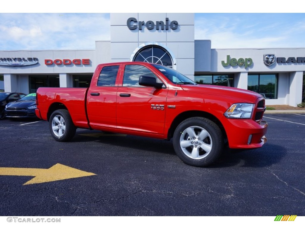 2014 1500 Express Quad Cab - Flame Red / Black/Diesel Gray photo #1