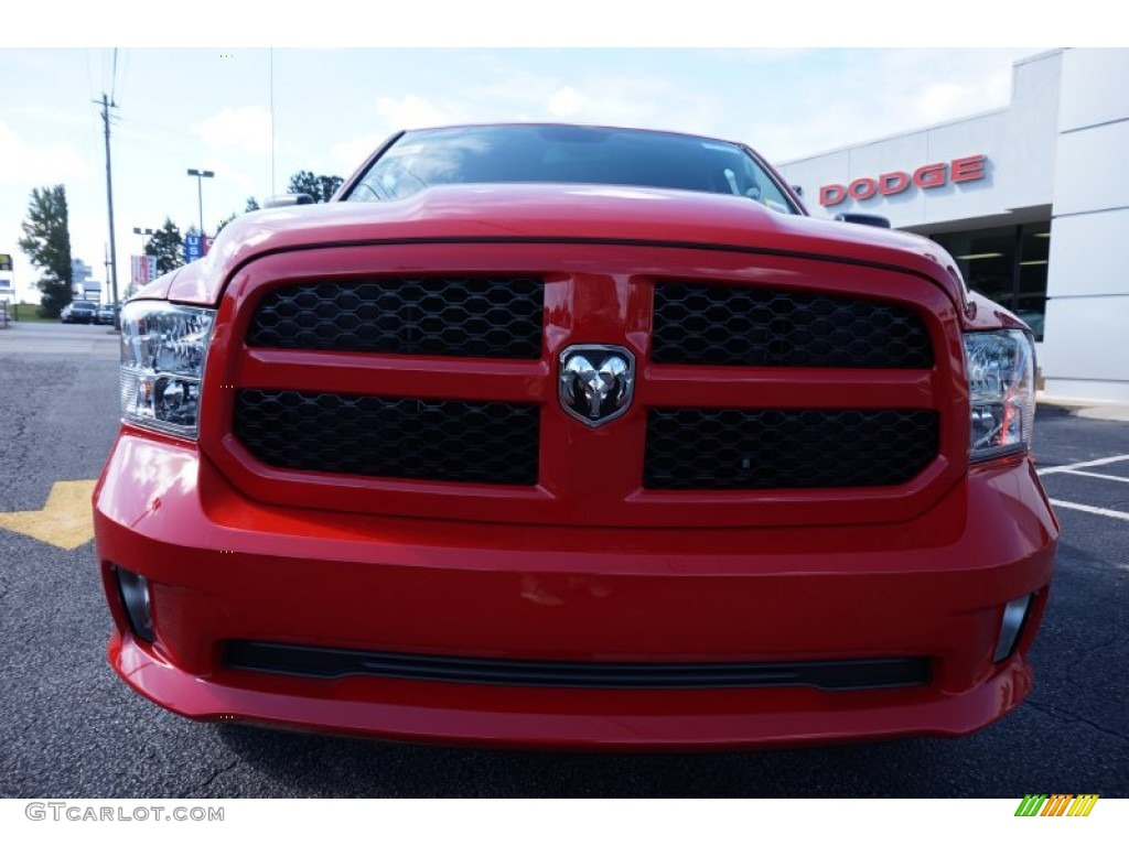 2014 1500 Express Quad Cab - Flame Red / Black/Diesel Gray photo #2