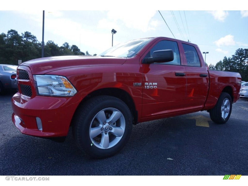 2014 1500 Express Quad Cab - Flame Red / Black/Diesel Gray photo #3